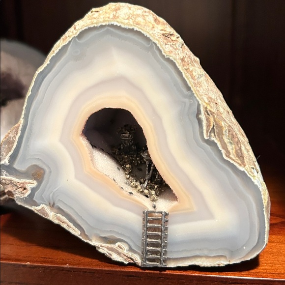 Geode Collection with Miniature Ladder and Figures - Picture 2 of 10